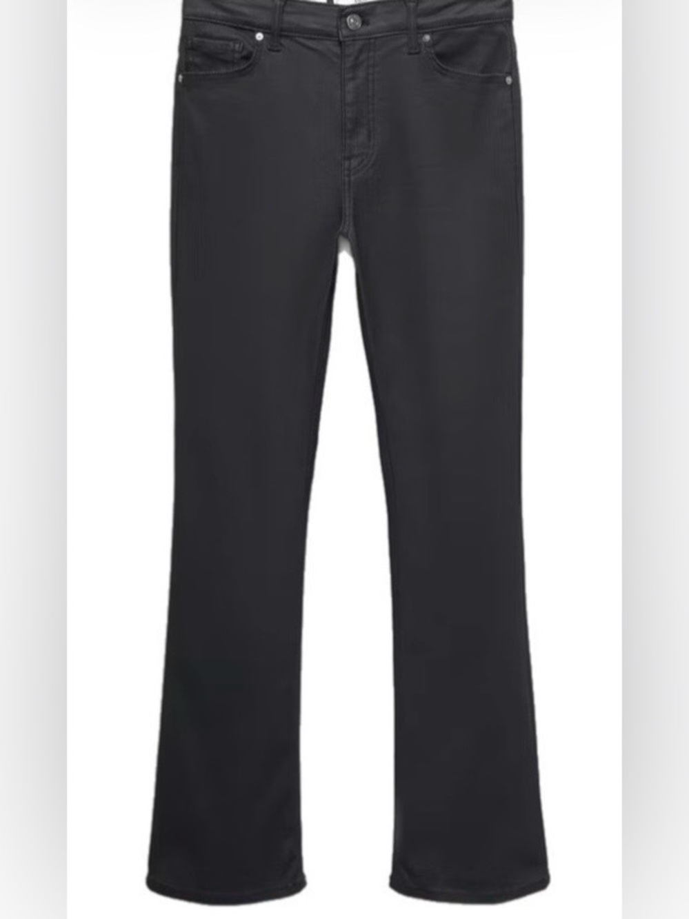Mango Sienna Wax Coated High Waist Regular Fit Cropped Length/Flared Size 8 NWT